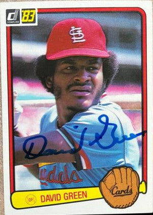 David Green Signed 1983 Donruss Baseball Card - St Louis Cardinals - PastPros