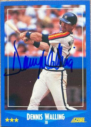 Denny Walling Signed 1988 Score Baseball Card - Houston Astros - PastPros