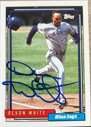 Devon White Signed 1992 Topps Baseball Card - Toronto Blue Jays - PastPros