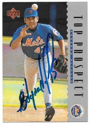 Edgardo Alfonzo Signed 1995 Upper Deck Baseball Card - New York Mets - PastPros