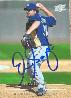 Eric Gagne Signed 2008 Upper Deck Baseball Card - Milwaukee Brewers - PastPros