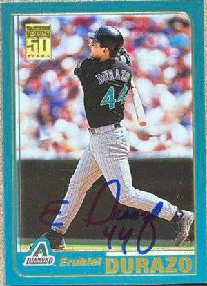 Erubiel Durazo Signed 2001 Topps Baseball Card - Arizona Diamondbacks - PastPros