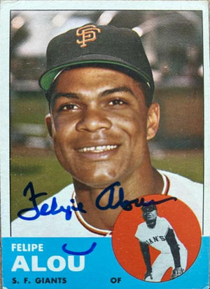 Felipe Alou Signed 1963 Topps Baseball Card - San Francisco Giants - PastPros