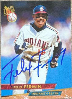 Felix Fermin Signed 1993 Fleer Ultra Baseball Card - Cleveland Indians - PastPros