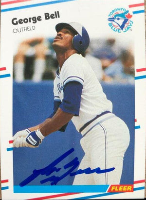 George Bell Signed 1988 Fleer Baseball Card - Toronto Blue Jays - PastPros