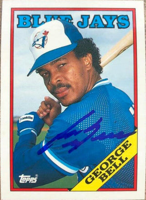 George Bell Signed 1988 Topps Tiffany Baseball Card - Toronto Blue Jays - PastPros