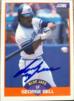 George Bell Signed 1989 Score Baseball Card - Toronto Blue Jays - PastPros