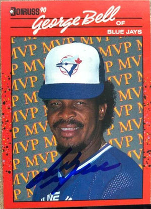 George Bell Signed 1990 Donruss Bonus MVP Baseball Card - Toronto Blue Jays - PastPros