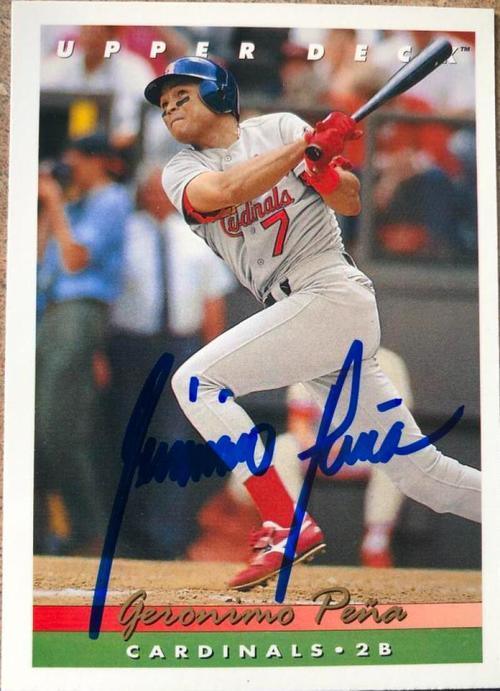 Geronimo Pena Signed 1993 Upper Deck Baseball Card St Louis Cardinals