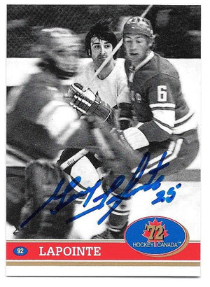 Guy Lapointe Signed 1991-92 In The Game Canada '72 Hockey Card - PastPros