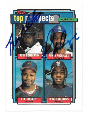 Henry Rodriguez / Rudy Pemberton Signed 1992 Topps Baseball Card - Top Prospects - PastPros