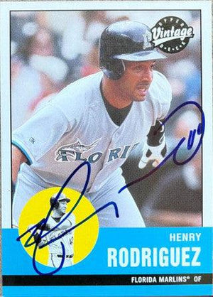 Henry Rodriguez Signed 2001 Upper Deck Vintage Baseball Card - Florida Marlins - PastPros