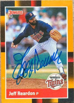 Jeff Reardon Signed 1988 Donruss Baseball's Best Baseball Card - Minnesota Twins - PastPros