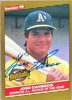 Jose Canseco Signed 1986 Donruss Highlights Baseball Card - Oakland A's - PastPros