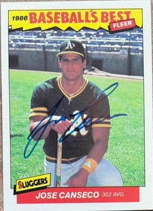 Jose Canseco Signed 1986 Fleer Baseball's Best Baseball Card - Oakland A's - PastPros