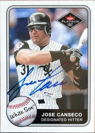 Jose Canseco Signed 2001 Fleer Platinum Baseball Card - Chicago White Sox