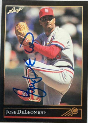 Jose Deleon Signed 1992 Leaf Black Gold Baseball Card - St Louis Cardinals - PastPros