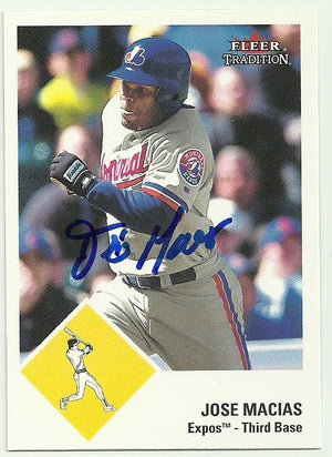 Jose Macias Signed 2003 Fleer Platinum Baseball Card - Detroit Tigers - PastPros