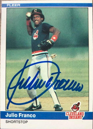 Julio Franco Signed 1984 Fleer Baseball Card - Cleveland Indians - PastPros