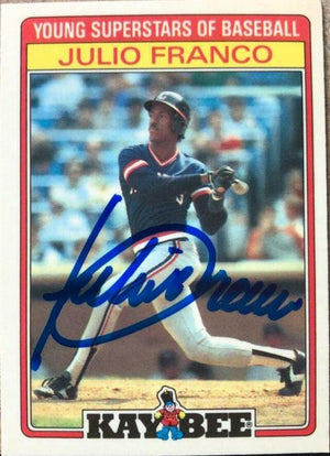 Julio Franco Signed 1986 Topps Kay-Bee Young Superstars Baseball Card - Cleveland Indians - PastPros