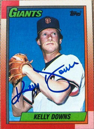 Kelly Downs Signed 1990 Topps Baseball Card - San Francisco Giants - PastPros