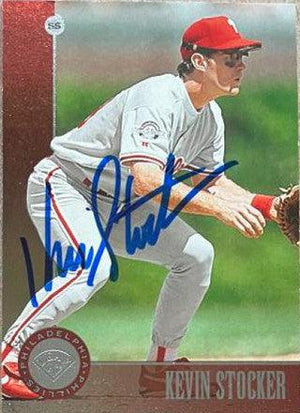 Kevin Stocker Signed 1996 Leaf Baseball Card - Philadelphia Phillies - PastPros