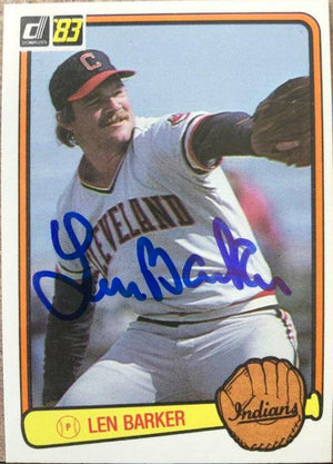 Len Barker Signed 1983 Donruss Baseball Card - Cleveland Indians - PastPros