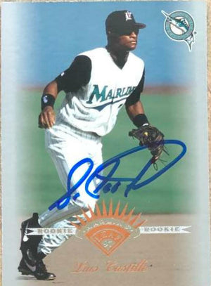 Luis Castillo Signed 1997 Leaf Baseball Card - Florida Marlins - PastPros
