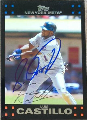 Luis Castillo Signed 2007 Topps Updates & Highlights Baseball Card - New York Mets - PastPros
