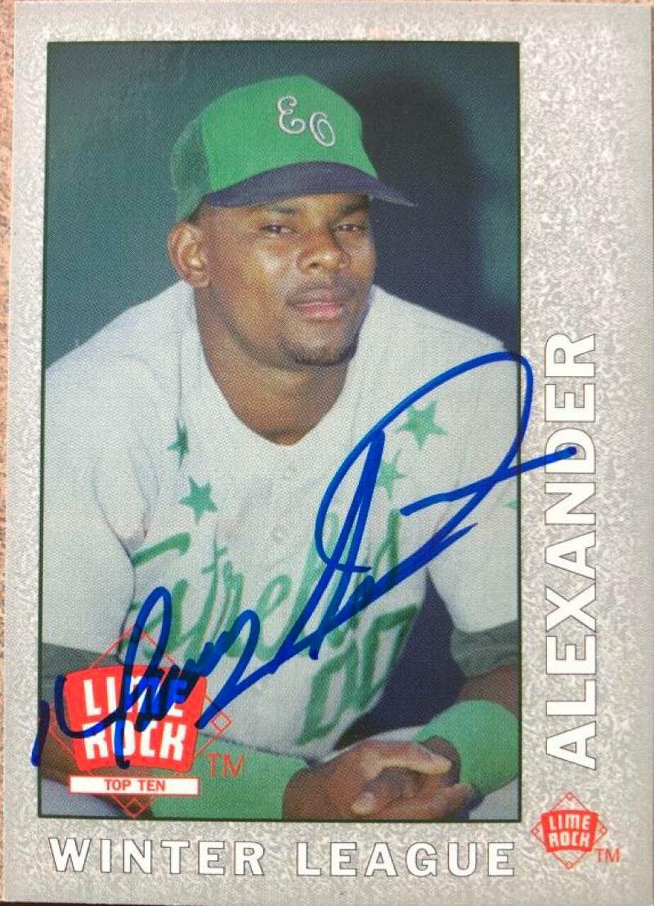 Supreme League Records レアミシガン マニー アレクサンダー サイン入り 1993 ライム ロック ドミニカ