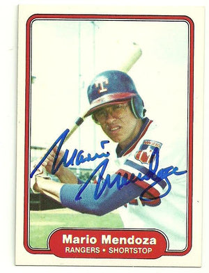 Mario Mendoza Signed 1982 Fleer Baseball Card - Texas Rangers - PastPros