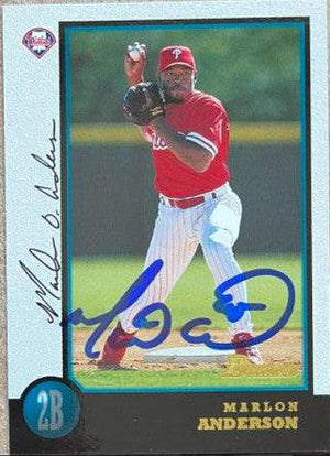 Marlon Anderson Signed 1998 Bowman Baseball Card - Philadelphia Phillies - PastPros