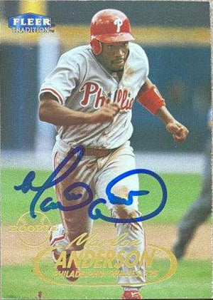 Marlon Anderson Signed 1998 Fleer Tradition Update Baseball Card - Philadelphia Phillies - PastPros