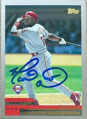 Marlon Anderson Signed 2000 Topps Baseball Card - Philadelphia Phillies - PastPros