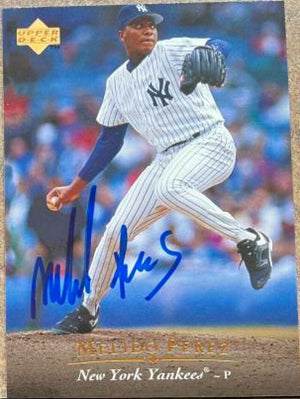 Melido Perez Signed 1995 Upper Deck Baseball Card - New York Yankees - PastPros