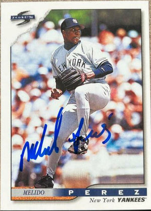 Melido Perez Signed 1996 Score Baseball Card - New York Yankees - PastPros