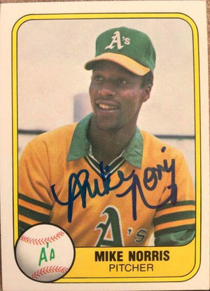 Mike Norris Signed 1981 Fleer Baseball Card - Oakland A's - PastPros