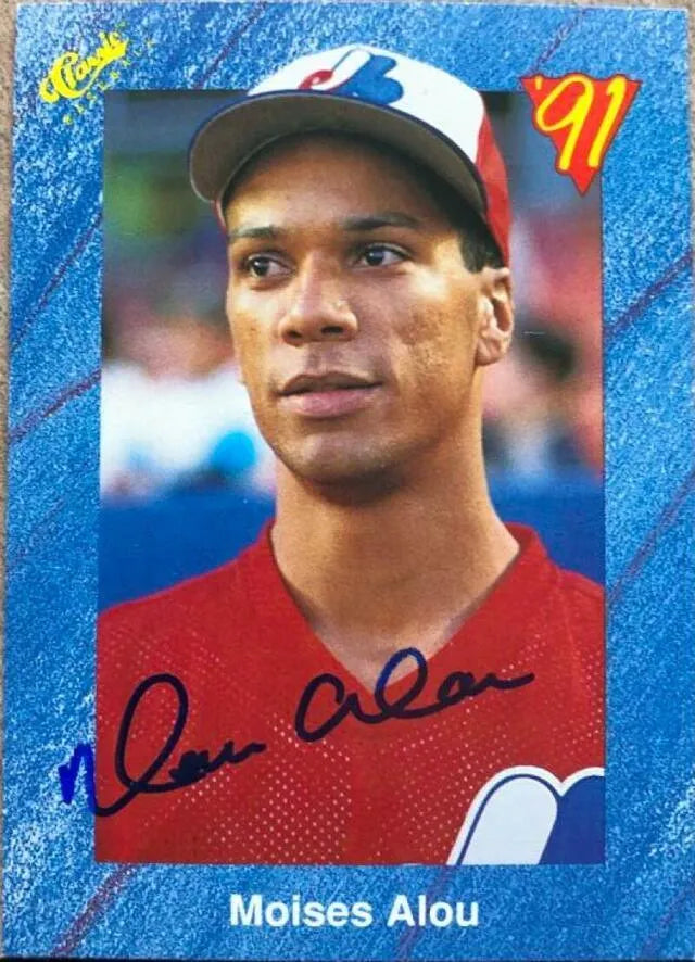 Moises Alou Signed 1991 Classic Baseball Card Montreal Expos