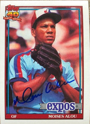Moises Alou Signed 1991 Topps Baseball Card - Montreal Expos - PastPros