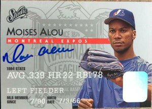 Moises Alou Signed 1995 Studio Baseball Card - Montreal Expos - PastPros
