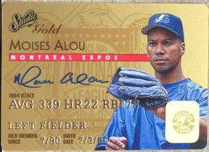 Moises Alou Signed 1995 Studio Gold Baseball Card - Montreal Expos - PastPros
