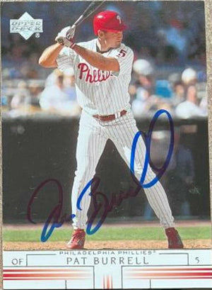 Pat Burrell Signed 2002 Upper Deck Baseball Card - Philadelphia Phillies - PastPros