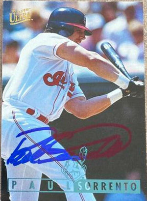 Paul Sorrento Signed 1995 Fleer Ultra Baseball Card - Cleveland Indians - PastPros