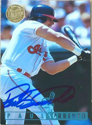 Paul Sorrento Signed 1995 Fleer Ultra Gold Medallion Baseball Card - Cleveland Indians - PastPros