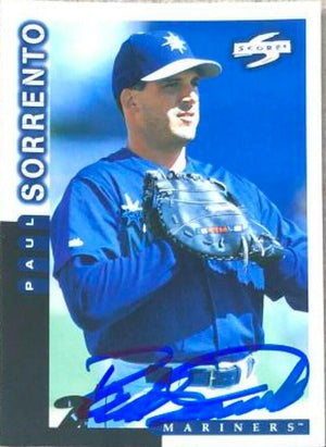 Paul Sorrento Signed 1998 Score Baseball Card - Seattle Mariners - PastPros