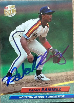 Rafael Ramirez Signed 1992 Fleer Ultra Baseball Card - Houston Astros - PastPros