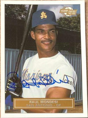 Raul Mondesi Signed 1992-93 Fleer Excel Baseball Card - San Antonio Missions - PastPros