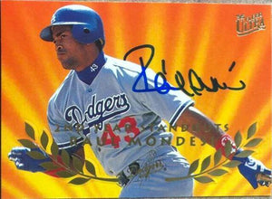 Raul Mondesi Signed 1995 Fleer Ultra 2nd Year Standouts Baseball Card - Los Angeles Dodgers - PastPros
