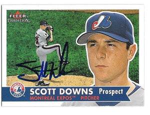 Scott Downs Signed 2001 Fleer Tradition Baseball Card - Montreal Expos - PastPros