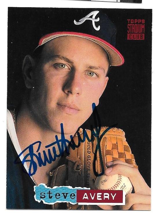 Steve Avery Signed 1994 Topps Stadium Baseball Card - Atlanta Braves - PastPros